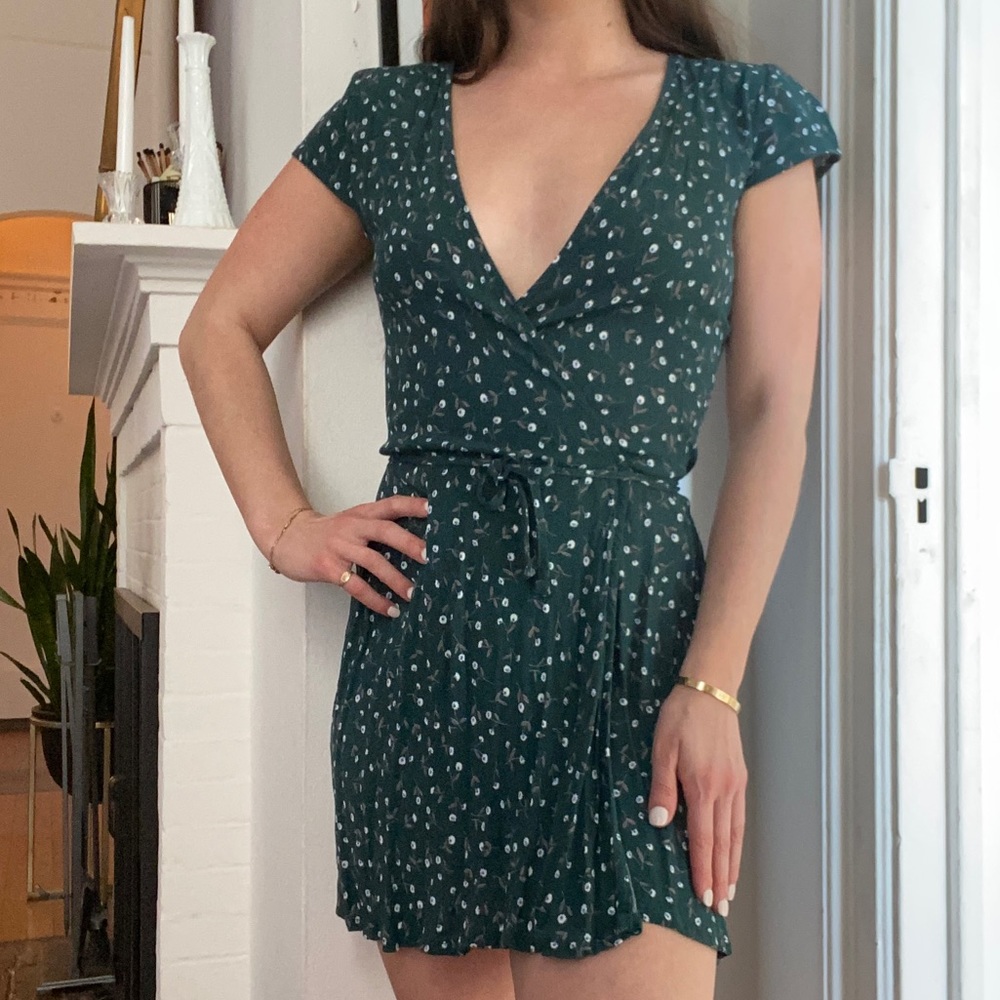 Brandy Melville Green Wrap Dress